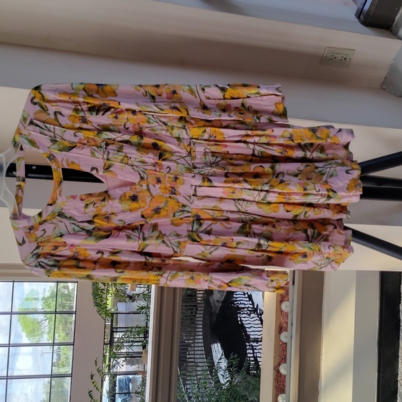 FREE PEOPLE FLOWY BELL SLEEVE DRESS WITH V CUT-OUTS FRONT & BACK WOMEN'S Size 8 - Picture 3 of 11